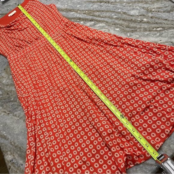 Anthropologie Maeve Brianne Floral Cowl Neck Dress Size Small Orange Floral - Picture 10 of 12